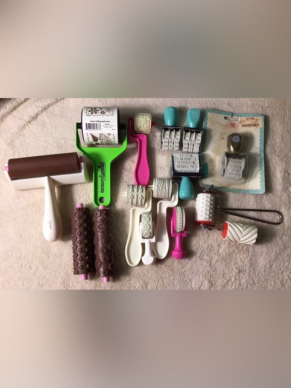 Roller rubber stamps